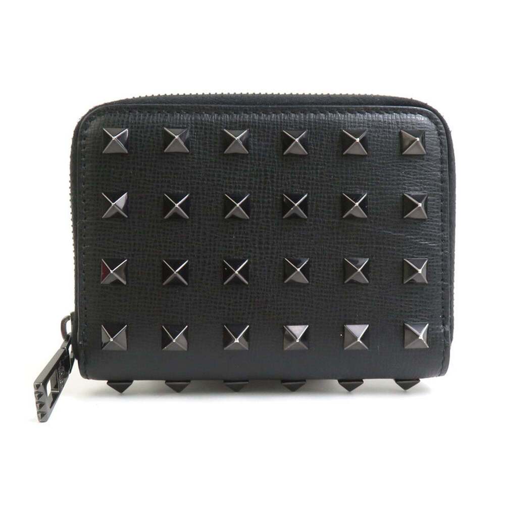 Valentino Garavani Wallet/Coin Case Shoulder Wallet Leather Black Men's Women...